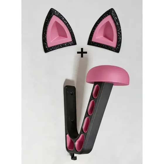 Suporte de Capacete de Parede + Orelhas de Gato | Porta Capacete Decorativo Moto Bike Estilo Fofo