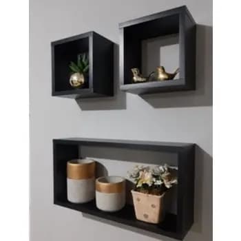 Nicho Retangular Decoração Quarto, Cozinha, Sala, Banheiro MDF 15mm BRANCO Kit C/ 3 PÇS