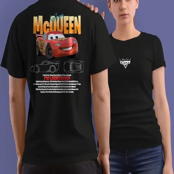 Kit Casal Relâmpago McQueen e Sally Masculina e Feminina Camisetas Casal McQueen e Sally