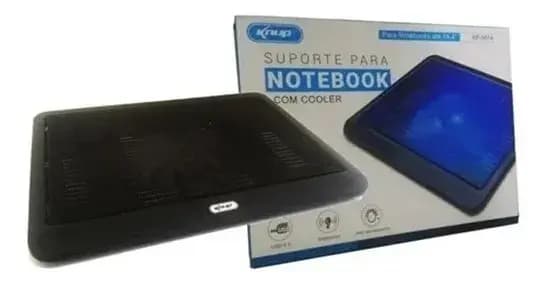 Suporte Base P/ Notebook Até 15.4 Com Cooler Led Azul + Usb