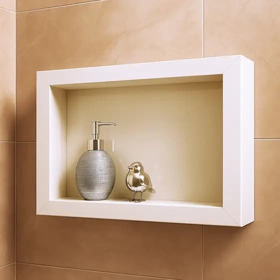 Nicho Sobrepor Porcelanato Branco 55x36x11 c/ kit de instalação