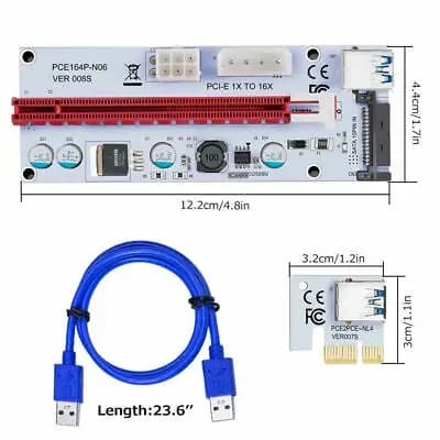 Cabo Riser VER 010-X usb 3.0 express cabo riser para placa de vídeo x16 extensor pci-e riser cartão para mineração RJ