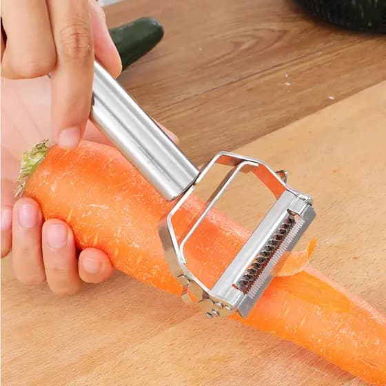 Descascador Fatiador Legumes Frutas Inox Lâmina Dupla Super Resistente