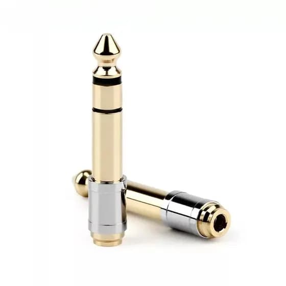Adaptador P10 Para Fone P2 Ouro Pro Akg Koss Sony Roland 6,35mm 1/4 " Macho Para 3,5mm 1/8 (1 Uni)