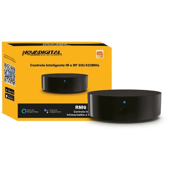 Smart Controle Remoto Universal Wifi IR Rf315 RF433mhz Alexa Rm6 Pro
