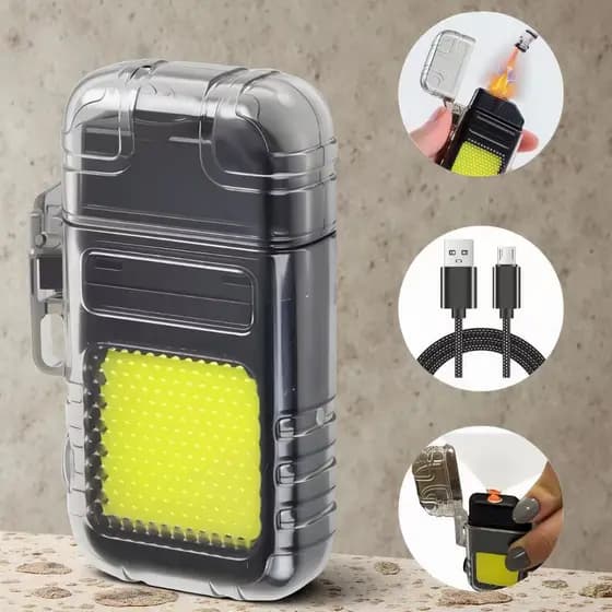 Isqueiro Elétrico LED Recarregável USB Design Ergonomico e Leve