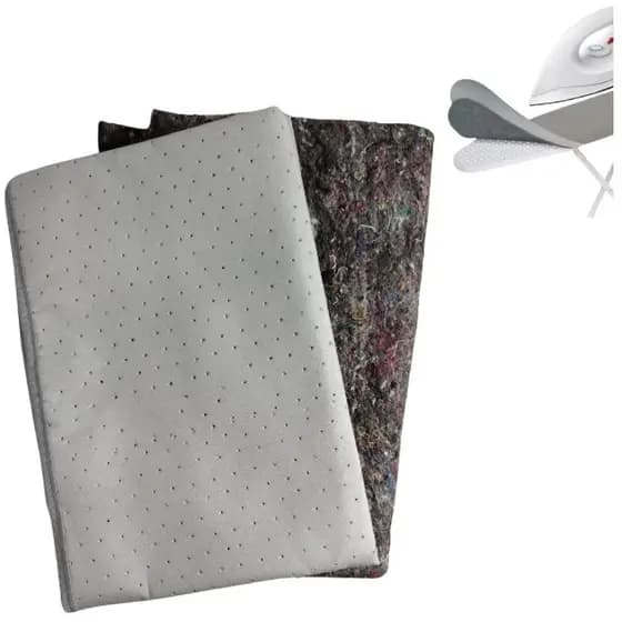Conjunto Forro Termico 1,45x50cm+Manta 1,40x40cm De Tabua De Passar Roupa Cor Cinza Forro Com Cordão