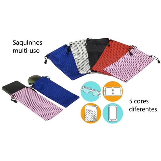 Saquinho Case - para a Proteção dos Óculos e Outras Utilidades - Estampas variadas Oferta