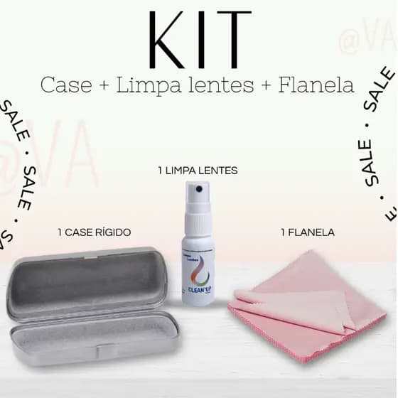 KIT Case rígido COM Flanela de Limpeza + Limpa Lentes - limpar e guardar óculos