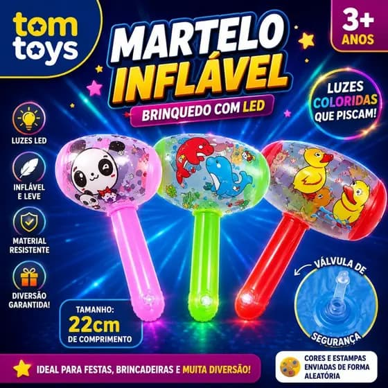 Martelo Inflável brinquedo com led