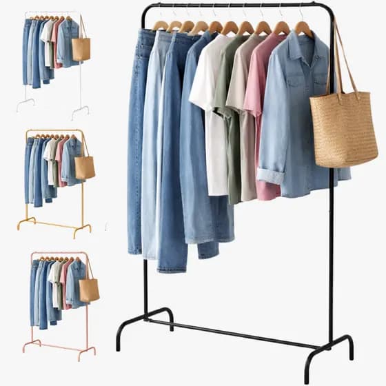 Arara de Roupa Articulada 1.00m de Largura Modelo de Chão em Metal com Altura Ajustável 4 Cores