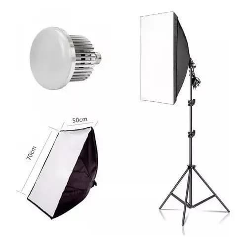 Kit Softbox 50x70cm Iluminador Led Estúdio Live Controle