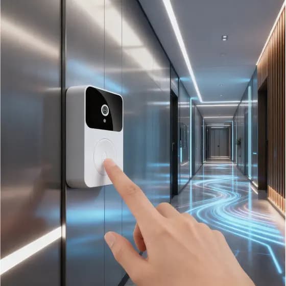 Campainha Com Câmera Vídeo Porteiro Sem Fio Wi-Fi HD Inteligente Smart Home Vê Pelo Celular Recarregável