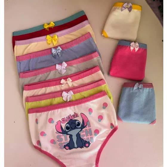 Kit 5 Calcinhas Infantil Menina de Algodão com Forro Confortáveis Sortidas Frete Grátis