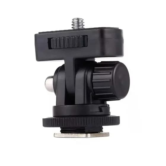 Sapata Articulada 5cm com Hotshoe e conexão 1/4" ASF-003 Sou Foto para Câmeras e Tripés