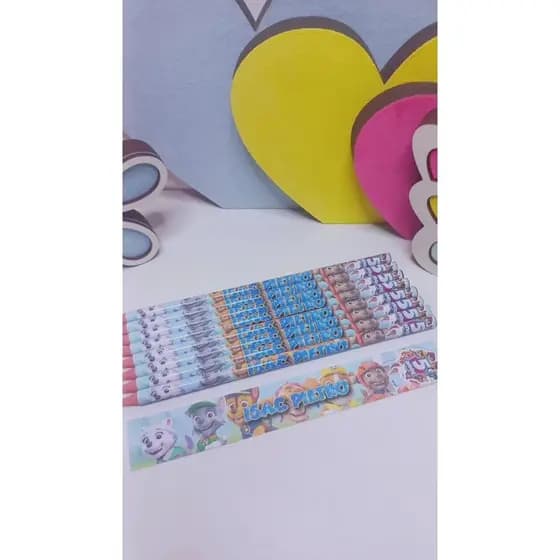 Kit com 10 Lápis Personalizados Patrulha Canina - Lembrancinhas Personalizadas