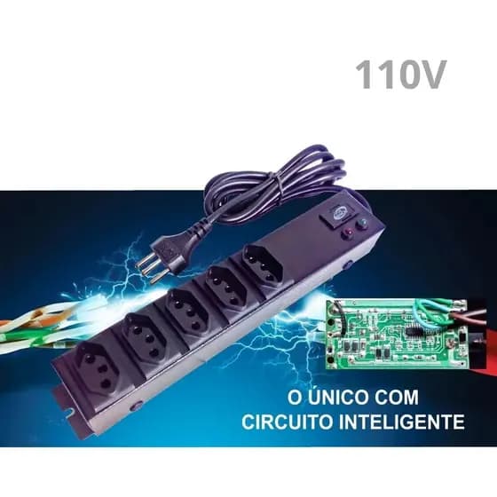 Protetor Inteligente Automático Contra Oscilação De Energia E Picos 5 Tomada