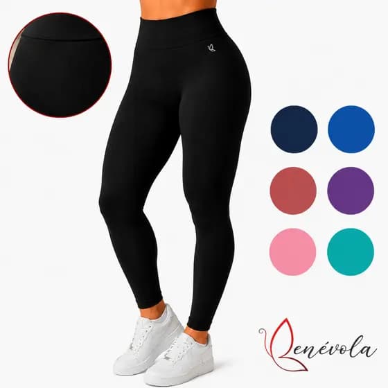 Calça Legging Benévola Feminina Poliamida Sem Costura Grossa Calça Cintura Alta Sem Transparência