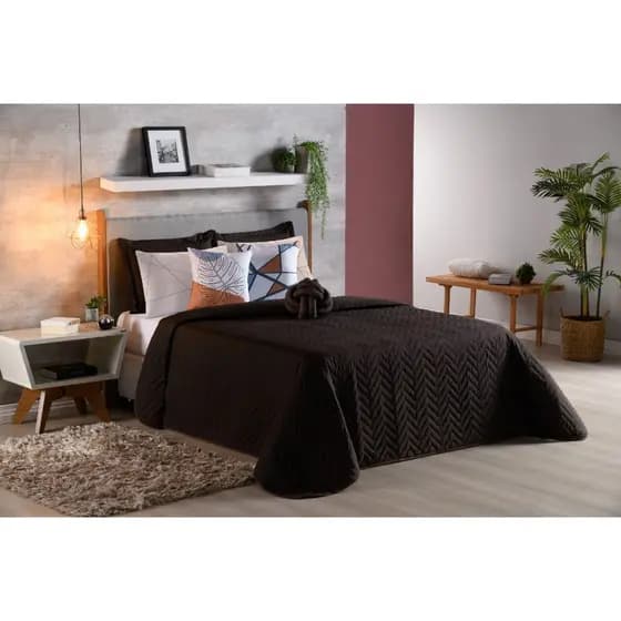 Kit Luxo Real Cama Posta 01 Cobre Leito 02 Porta Travesseiros 02 Fronhas 02 Almofadas E 01 Almofada Nozinho Abstrato