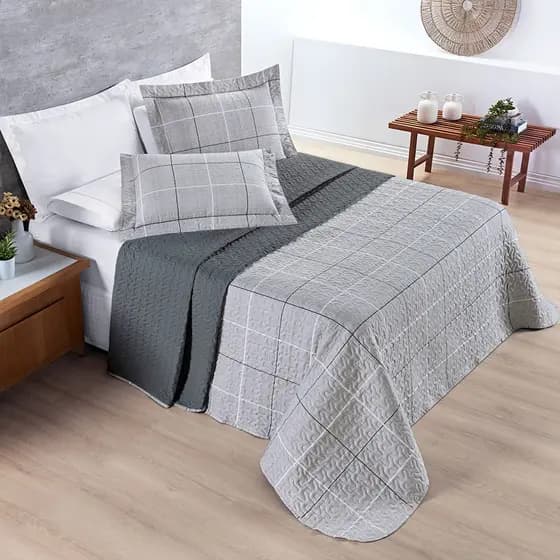 Cobre Leito Casal Padrão Estampado Dupla Face 200 Fios Avere