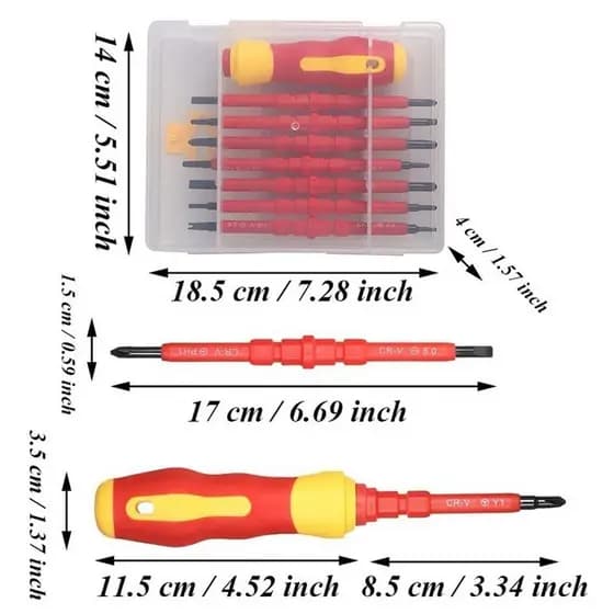 Kit De Ferramentas De Reparo Conjunto De Chave De Fenda 15 Em 1 Ferramenta Isolada Com Bits Magnetizados