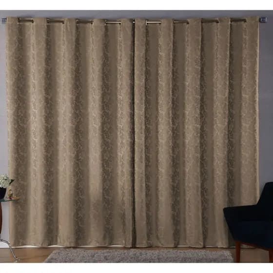 Cortina Jacquard Sala,QUARTO,ESCRITÓRIO 2MT ILHÓS CROMADO