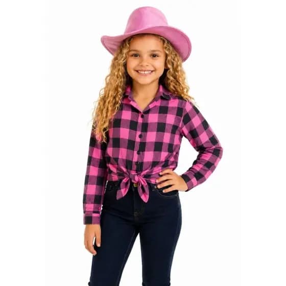 Camisa Infantil Flanelada Estampado Xadrez Tamanhos do 2 ao 16. Juvenil.