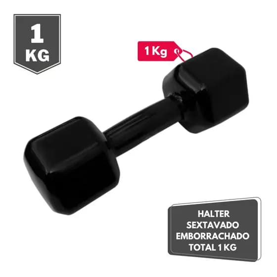 Halter Sextavado Emborrachado 1 Kg