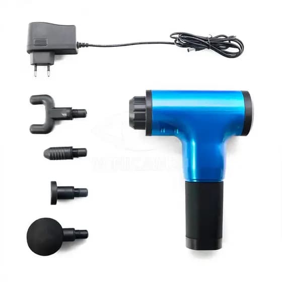 PISTOLA MASSAGEADORA - MASSAGEADOR MANUAL ELÉTRICO COM 06 VELOCIDADES PARA MASSAGEM MUSCULAR PROFUNDA