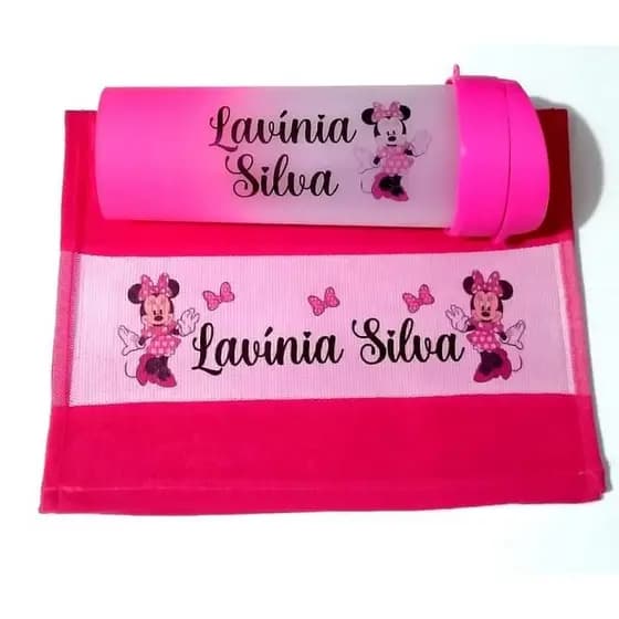 Garrafinha Eco + Toalhinha personalizada