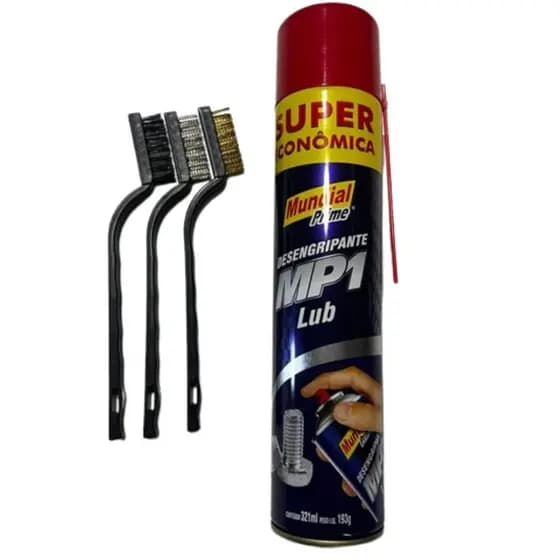 Kit Desengripante 321ml + Kit 3 escova de Aço e Nylon