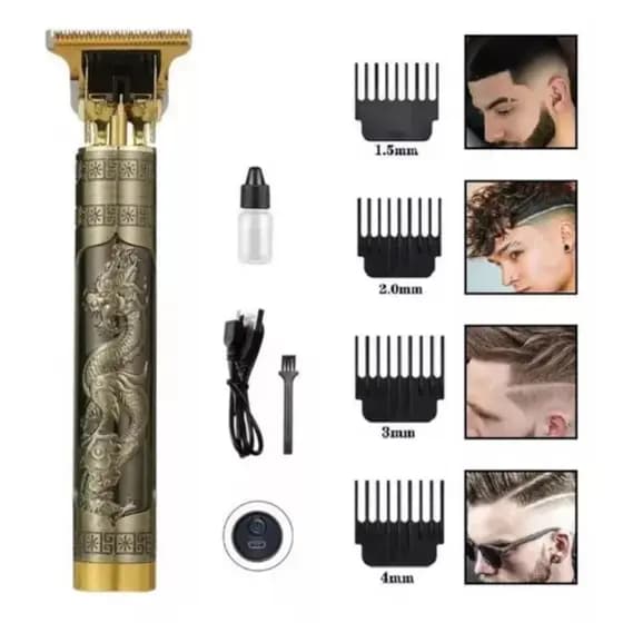 Dragão - Maquina de Cortar Cabelo Acabamento Elétrica sem Fio Profissional