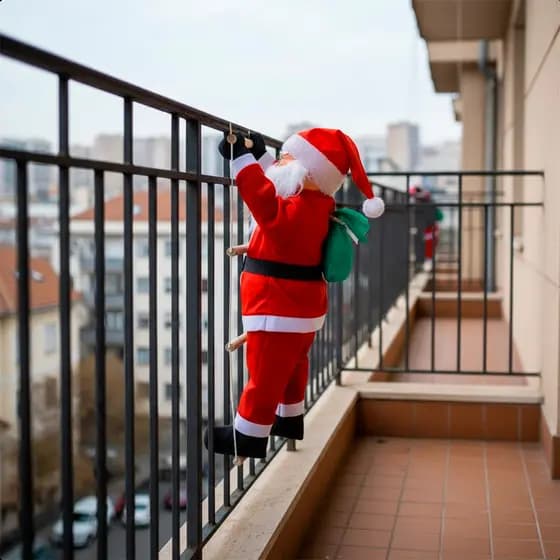 Boneco Papai Noel Grande 90cm Subindo Escada Decorativo Enfeite de Natal Festa