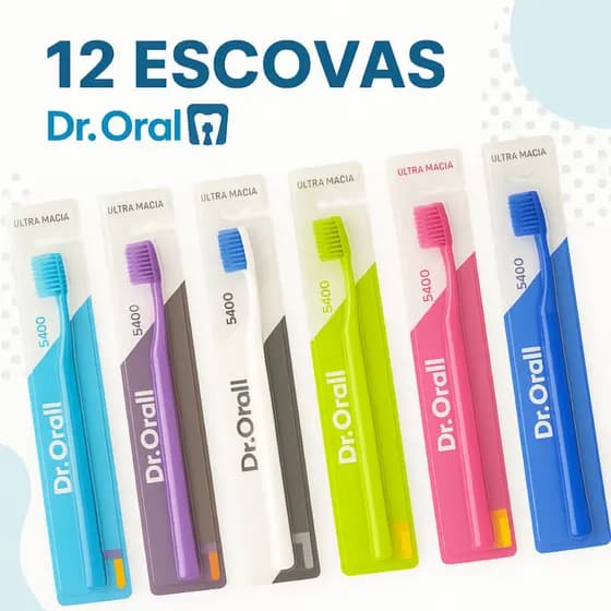 Kit 12 Escovas De Dente Ultra Macias 5400 Cerdas Dr. Oral