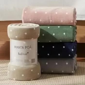 manta cobertor poá soft Antialérgico, Macio, Leve