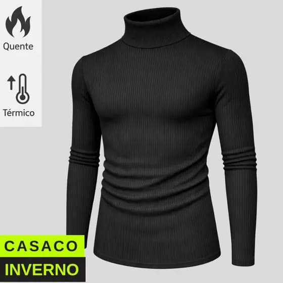 Blusa de Frio Masculina Manga Longa Camisa Inverno Canelada Confortável