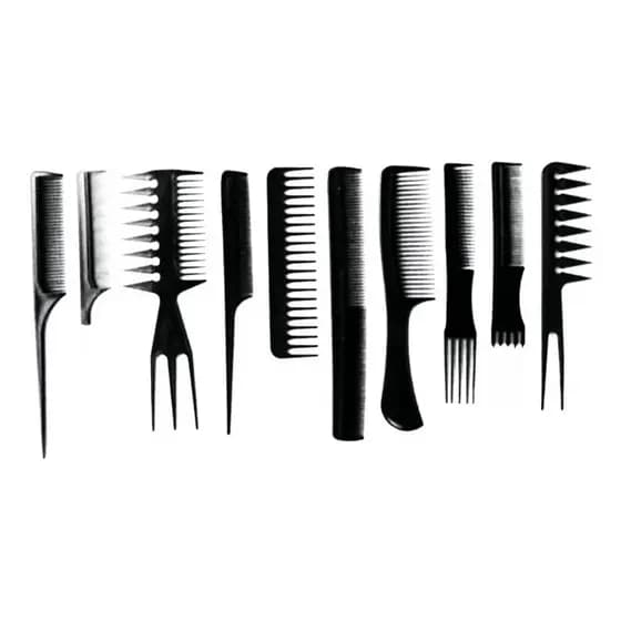 Kit 10 Pentes De Corte Cabeleireiro Barbeiro Profissional