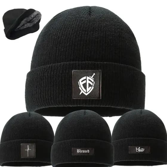 Touca de Lã Forrada Peluciada Masculino Adulto Toca Gorro Frio Inverno Quente Unissex Cristã