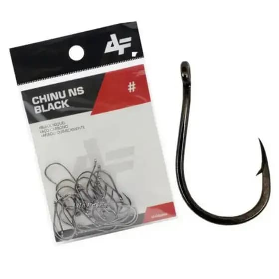 Anzol com Fisga Albatroz Chinu NS-Black Nickel - Escolha o Tamanho (Nº 5 ao 10)