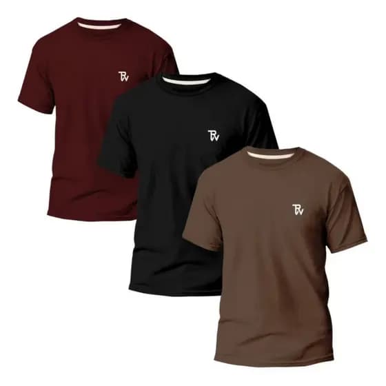 Kit 3 Camisetas Básico Slim Camisa Masculina Premium Algodão