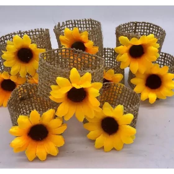 5 Porta Guardanapos girassol decoração mesa posta