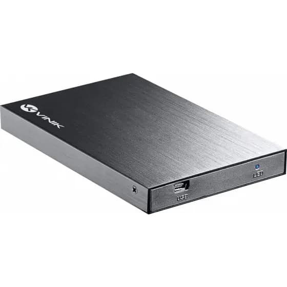 Case Externo HD 2.5" Vinik | USB 2.0 | SATA | Alumínio Preto | p/ HD até 1TB