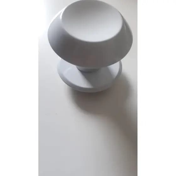 Puxador duplo redondo de madeira para porta de vidro branco