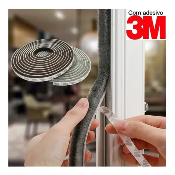 Veda fresta fita adesiva de vedação porta janela preta 5x7mm 5mts