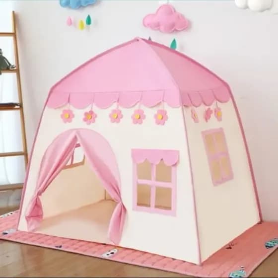 Barraca Infantil Menina Casinha Rosa Tenda Dobrável Portátil Fácil Montagem Presente Ideal Crianças+Promoçao