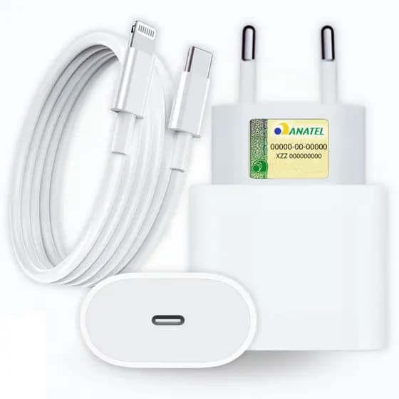 Carregador Com Cabo Para iPhone 11 12 13 Pro Max Turbo Fast Usb C 20w Pd Original