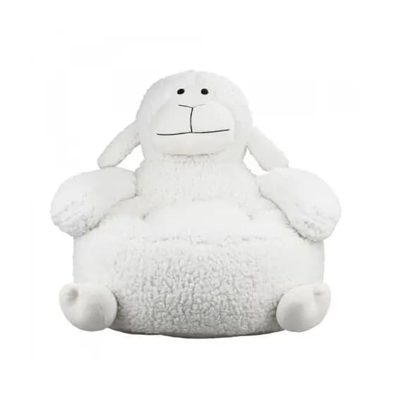 Pelúcia Puff Assento Infantil Ovelha Branca 40x45cm - Pelúcia