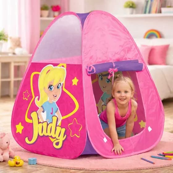 Brinquedo Toca Barraca Tenda Infantil Judy Teia - Dobrável Fácil de Montar Casinha