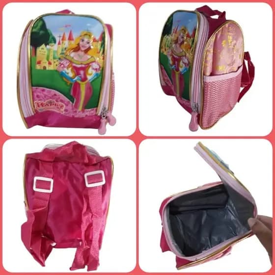 Lancheira Térmica Infantil Creche Escolar Menina Happy Rosa 25x15x13cm