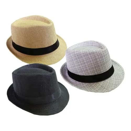 Kit 3 Chapéu Moda Panamá Aba Curta Masculino Feminino Verão Casual